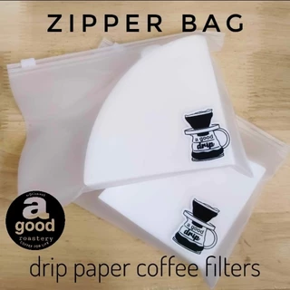 ร้านคนไทย​ ส่งไว​ กระดาษกรองกาแฟดริป​ 100แผ่น​ ถุง​ ZIP PACK Coffee Filter Paper​ a good roastery​ ถูกดี​ดอทคอม​