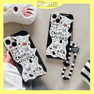 💕พร้อมส่ง💕iPhone 14 13 12 11 Pro Max เคส for เคสไอโฟน11 น่ารัก บางเบาพกพาง่าย การ์ตูน แฟชั่น Hello Kitty โซ่มุก Case