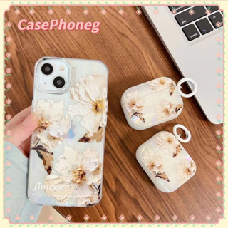 🍑CasePhoneg🍑ป้องกันการหล่น ขอบเต็ม iPhone 11 14 pro max ดอกไม้ ลวดลาย เส้นขอบโปร่งใส เล็กและสด case for iPhone 12 13