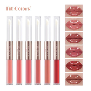 FIT COLORS 0495 ลิปแมท ลิปกลอส 2 IN 1 สีชัด โทนสีสวย ฉ่ำวาว บางเบา เกลี่ยง่าย ติดทน กันน้ำ GLOSS &amp; MATE Lip gloss