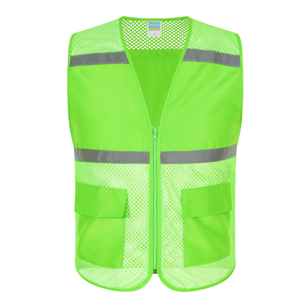 SM Reflective vest เสื้อกั๊กสะท้อนแสงมีกระเป๋า รุ่นระบายความร้อนดี เสื้อกั๊กจราจร เสื้อกั๊กทำงาน