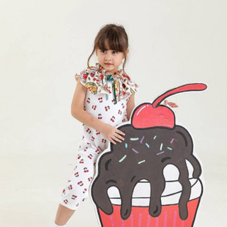 Cherry 04 (Very Cherry Jumpsuit) ชุดเดรส ชุดกระโปรง แฟชั่นสำหรับเด็ก