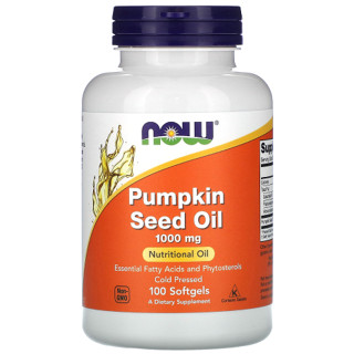 น้ำมันเมล็ดฟักทอง, NOW Foods, Pumpkin Seed Oil, 500 mg, 100 Softgels