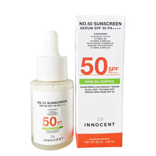 Dii Innocent No.50 Sunscreen Serum  SPF 50PA++++  Acne Oil Control 30ml.