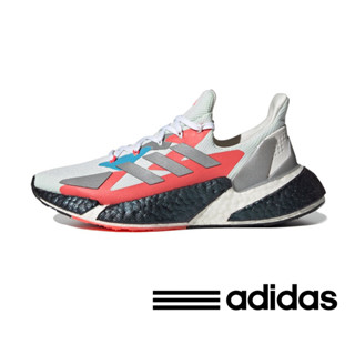 adidas X9000L4 ของแท้ 100% สีเรโทรจับคู่รองเท้าผ้าใบสีเทาแดงดำ