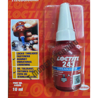 LOCTITE น้ำยาล็อคไทท์ น้ำยาล็อคเกลียว รหัส 243 ขนาด 10 ml.(แรงยึดปานกลาง) ของแท้ 100%