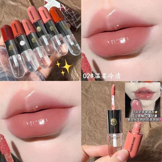 ลิป Herorange ลิปกลอส แบบสองหัว เคลือบน้ำใส กันน้ำ Lip ติดทนนาน ชุ่มชื้น M344