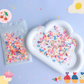 fimo ฟีโม่ เกล็ดน้ำตาล หัวใจ 10 g./ถุง ตกแต่งเล็บ ตกแต่งเรซิ่น ตกแต่งรูปภาพ กรอบต่างๆ งาน DIY มากกว่า 20 แบบ