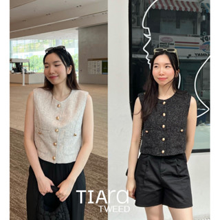 UIUI | tiara tweed vest เสื้อกั๊กทวีต กระดุมทอง