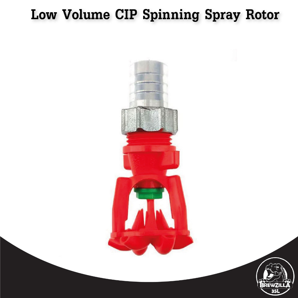 Low Volume CIP Spinning Spray Rotor (stainless swivel nut and barb )