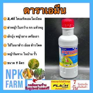 ดาราเอมีน หมาแดงน้ำ 2-4 ดี ขนาด 1 ลิตร กำจัดวัชพืชใบกว้าง กก เช่น แห้วหมู ผักบุ้ง หญ้ายาง ใช้ใน นาข้าว อ้อย ข้าวโพด npk