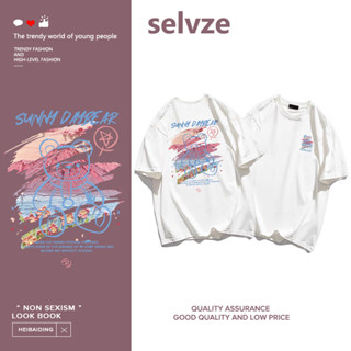 SELVZE （พร้อมส่งจากกทม มาถึงใน 3วัน）print T-shirt แฟชั่นหมีน้อยน่ารักพิมพ์เสื้อยืดแขนสั้น T0451