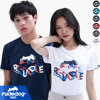 rudedog เสื้อยืดผู้ชาย เสื้อยืดผู้หญิง รุ่น Pyramid ของแท้ 100% รู้ดด็อก