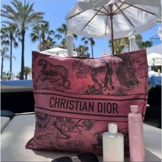 ถุงผ้า  DIOR VIERA CANVAS  BAG สีชมพู