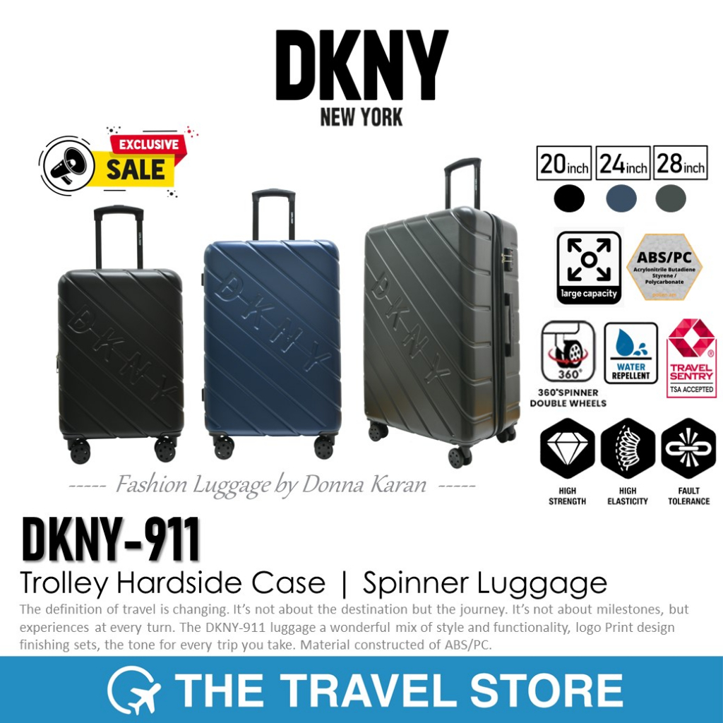 DKNY Donna Karan New York DKNY-911 Trolley Hardside Case | Spinner Luggage กระเป๋าเดินทาง ล้อลาก หมุนได้ 360 องศา