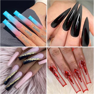 PVC เล็บปลอมต่อเล็บ แบบยาวพิเศษ Soft gel tips extra long