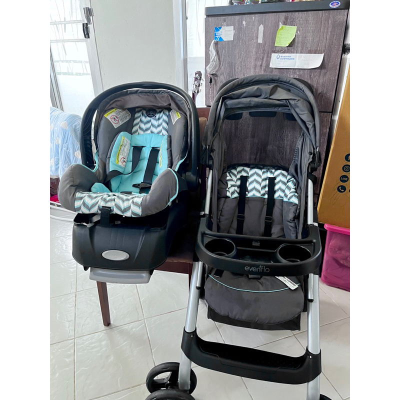 รถเข็นพร้อมคาร์ซีท Evenflo รุ่น Vive travel system มือสอง