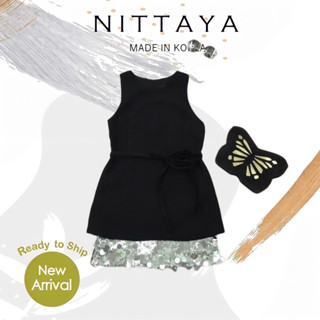 ราคาถูกที่สุด!! NITTAYA เซตเสื้อ+กระโปรงลื่อมดำ