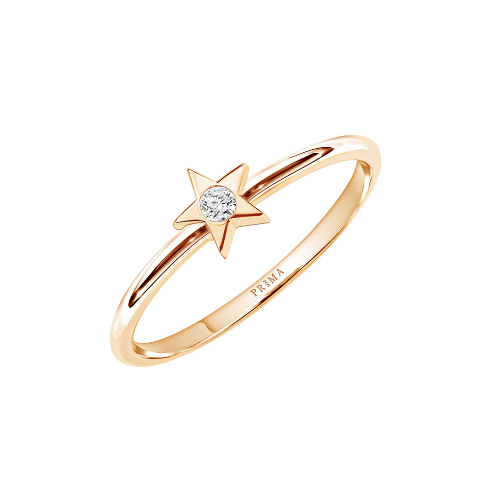 PRIMA แหวนเพชรตัวเรือน 9K สี Rose gold Little star collection รหัสสินค้า 991R5183-01
