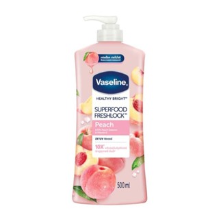 Vaseline วาสลีน เฮลธี้ ไบรท์ โลชั่น ซุปเปอร์ฟู้ด เฟรชล็อค พีช 500 มล.