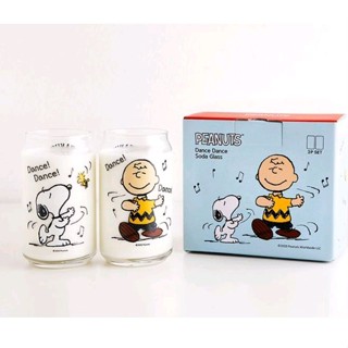 แก้วสนูปปี้ Peanuts Dance Dance Glass 330ml (เซ็ต 2 แก้ว)