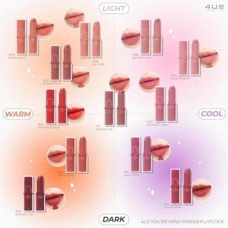 --Exp7/26--4U2 YOU’RE MINE POWDER LIPSTICK ลิปสติกเนื้อแป้งเนียนนุ่ม ฟินิชแมท ติดปากติดทนขั้นสุด