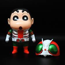 ( พร้อมส่ง ) Crayon Shinchan x Kamen Rider V3 Soft vinyl figure by Best.be.fore