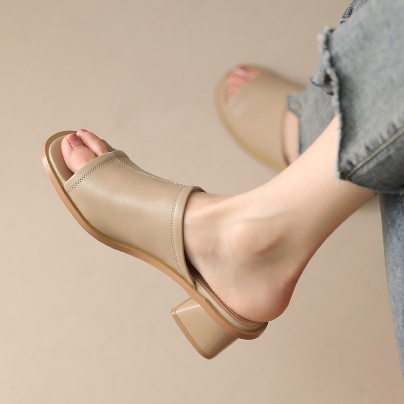 ส่งไว PALINSHOP รองเท้าส้นสูงแบบสวม นิ่มเบาใส่สบาย (A9)