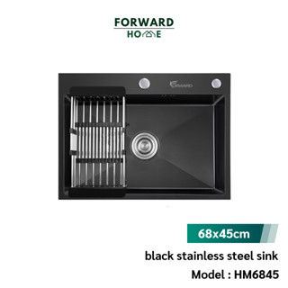 Forward ซิงค์ล้างจาน อ่างล้างจาน ซิงค์สแตนเลสสีดำ ขนาด 68*45CM Kitchen sink ,stainless steel,Black sink รุุ่น HM6845