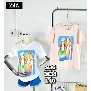 zara เสื้อยืดแขนสั้นผู้หญิง