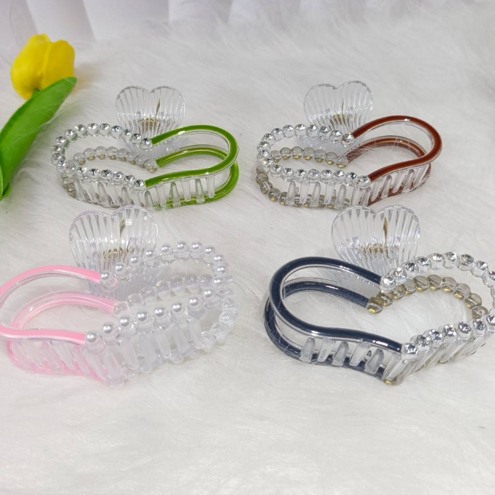 GHA-กิ๊บหนีบผม กิ๊บหนีบผมหัวใจสีสลับมุก น่ารัก พร้อมส่ง