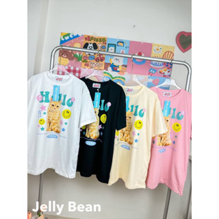 เสื้อยืด Oversize ลายแมว ป้าย JELLY BEAN