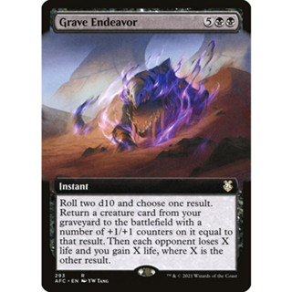 [MTG] Grave Endeavor (Extended Art) [AFC] [BLACK] [RARE] [NORMAL] [ENG] (การ์ดเมจิค / Magic the Gathering)