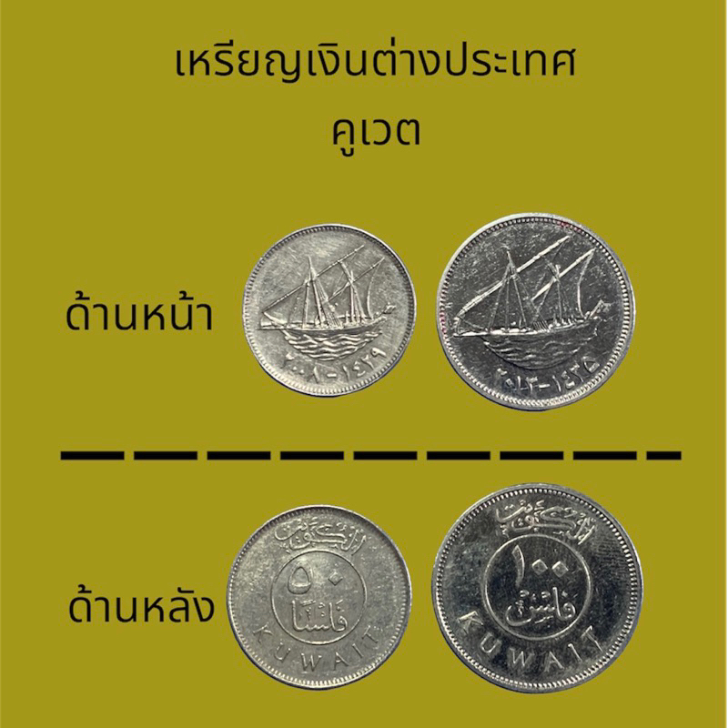 เหรียญเงินตราต่างประเทศ คูเวต (kuwait) จำนวน 2 เหรียญ