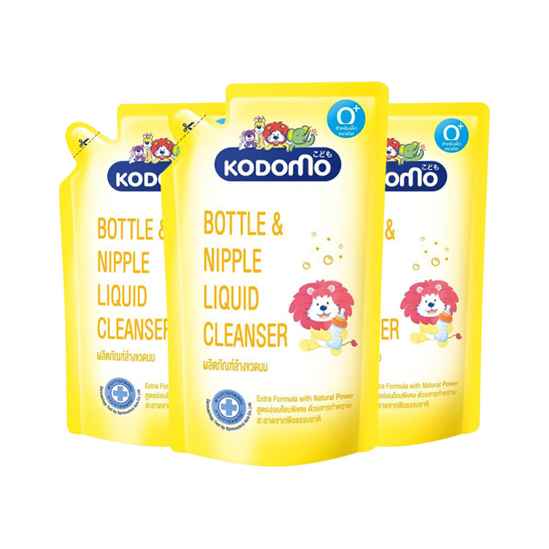 น้ำยาล้างขวดนม Kodomo 600 มล. แพ๊ค 3 ถุง