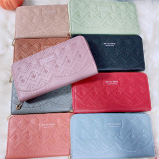 กระเป๋าสตางค์ใบยาว กระเป๋าสตางค์ผู้หญิงมีสายคล้องมือ ขนาด 10x20cm