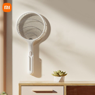 Qualitell Xiaomi ไม้ตียุง 2 in1 แถมแท่นวาง สายชาร์จ Type-C ด้วยจอ LED Mosquito Swatter