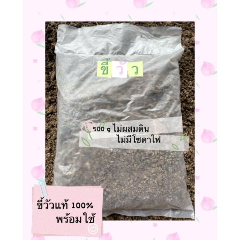 ปุ๋ยคอก ขี้วัวแห้ง มูลวัว (500g) พร้อมใช้ บำรุงพืชผักสวนครัว ไม้ดอกและไม้ประดับ