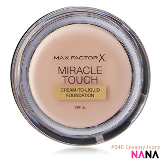 Max Factor Miracle Touch Cream To Liquid Foundation SPF 30 #040 Creamy Ivory 11.5g แมกซ์ แฟคเตอร์ รองพื้นเนื้อเรียบเนียน