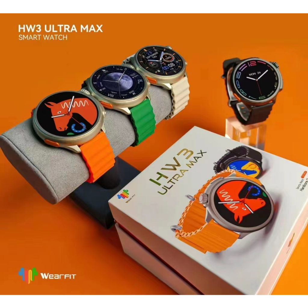 HW3 Ultra Max นาฬิกาข้อมือสมาร์ทวอทช์HW3UltraMax1.52นิ้วหน้าจอสําหรับIos Android เหมาะกับการเล่นกีฬาฟิตเนสโทรได้เหมาะก
