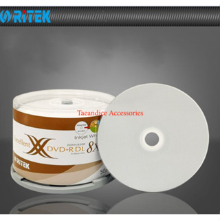 DVD+R DL 8.5GB Ritek 8X WHITE Inkjet Printable (pack 50.)