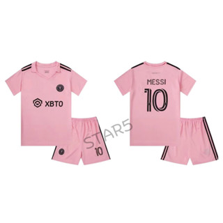 A1013 เสื้อกีฬาฟุตบอลเด็กแขนสั้น ลายสโมสรอินเตอร์ไมอามี่ สีชมพู ยอดฮิต2023-2024 สกรีนชื่อ+เบอร์ 10 สินค้าคุณภาพA ป้ายงาน