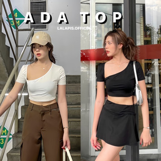 Lalapis | ADA CROP TOP🦋 เสื้อยืดทรงครอปแขนสั้น เว้าหน้า