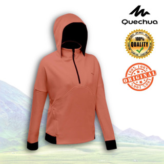 เสื้อกันหนาว ผ้าฟลีซสำหรับผู้หญิงใส่เดินป่า รุ่น MH500 (สีแดง) QUECHUA