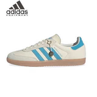 Sporty &amp; Rich x adidas orginals Samba Beige blue ของแท้ 100 % style Running shoes sneakers