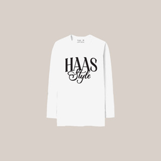 haas เสื้อยืดเเขนยาว  unisex  สกรีนลาย haas style รหัส SBSK5663