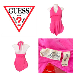 Guess(เกสส์) ของแท้ เสื้อผูกคอ ผู้หญิง สีชมพูเข้ม ไซส์M รอบอก30-38 นิ้ว