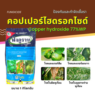 ฟังกูราน คอปเปอร์ไฮดรอกไซด์ copper hydroxide 77% แคงเกอร์ส้ม มะนาว ขนาด 1 กิโลกรัม