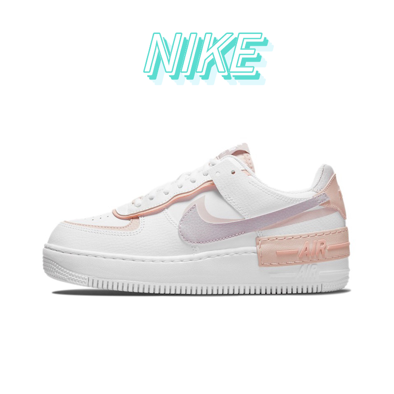 Nike Air Force 1 Low Shadow "Amethyst Ash" Non-slip Low Top White Pink Purple Sneakers ของแท้ 100%