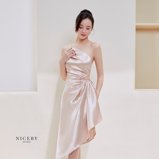 Silky Dress เดรสสีชมพูโรสโกล์